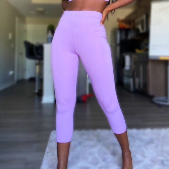 Fashion Nova Purple 2 piece Bra and Leggings Set - Picture 3 of 4
